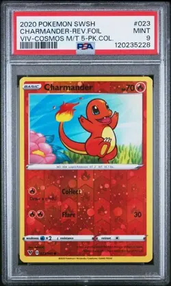 2020 POKEMON SWORD & SHIELD VIVID VOLTAGE #023 CHARMANDER-REV.FOIL VIV-COSMOS M/ - Image 1