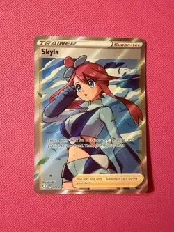 Pokemon TCG Skyla 72/72 Shining Fates Full Art Ultra Rare Trainer LP - Image 1