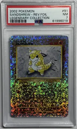 Pokemon Legendary Collection Reverse Holo Sandshrew #91/110 PSA 7 NM - Image 1