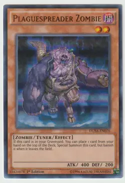YuGiOh! Plaguespreader Zombie DUSA-EN076 Ultra Rare NM 1st Edition - TOP LOADED! - Image 1