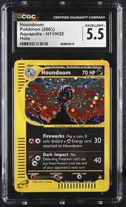 CGC 5.5 Houndoom 2003 Aquapolis H11/H32 Holo Pokemon Card - Image 1