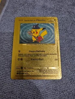 Special Delivery Pikachu Gold Foil Pokemon Card Promo SWSH074 - Image 1