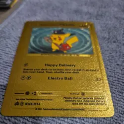 Special Delivery Pikachu Gold Foil Pokemon Card Promo SWSH074 - Image 2