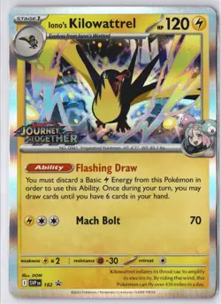 Iono's Kilowattrel 182 Prerelease Promo SVP Journey Together Pokemon Card NM - Image 2