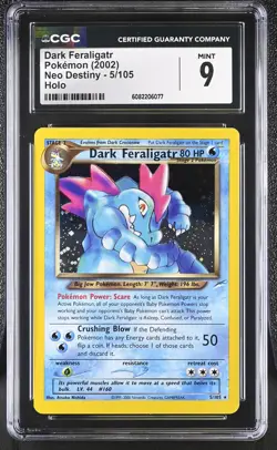 CGC 9 MINT Dark Feraligatr 2002 Neo Destiny 5/105 Holo Pokemon Card - Image 1