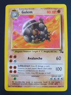 Golem 36/62 - Fossil Set - Pokemon Card - Excellent Condition - Image 1