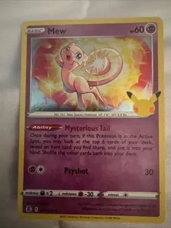 Pokemon TCG Mew Celebrations Holo Rare Card 011/025 Near Mint/Mint Condition - Image 1