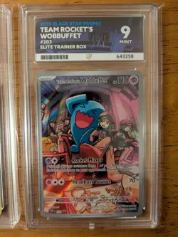 2x ACE Graded Pokemon Card Bundle TEAM ROCKET'S WOBBUFFET PROMO RADIANT JIRACHI - Image 3