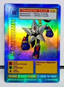 VINTAGE 1ST EDITION Bandai Digimon Starmon Holographic Trading Card St-26S MINT! - Image 1