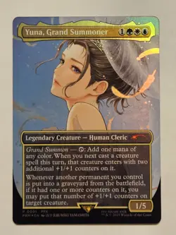 Yuna Grand Summoner Promo 0001 Final Fantasy MTG Borderless Foil Magic Gathering - Image 1