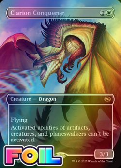x1 Clarion Conqueror TDM MTG 377 FOIL BORDERLESS RARE M/NM 1x - Image 1