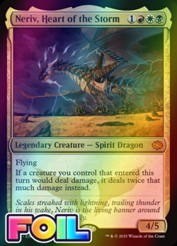 x1 Neriv, Heart of the Storm TDM MTG 210 FOIL MYTHIC M/NM 1x - Image 1