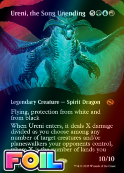 x1 Ureni, the Song Unending TDM MTG 374 FOIL SHOWCASE BORDERLESS MYTHIC M/NM 1x - Image 1