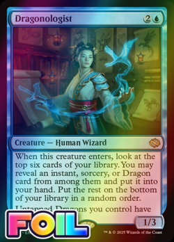 x1 Dragonologist TDM MTG 42 FOIL RARE M/NM 1x - Image 1