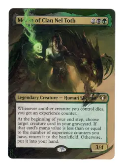 Meren of Clan Nel Toth Altered Art MTG EDH Commander Reanimate Hand Painted BG - Image 1