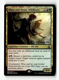 MTG | Mina and Denn, Wildborn | Prerelease | Foil | Moderately Played | English - Image 1