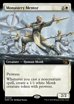 Mint/Near-Mint, English - 1 x MTG Monastery Mentor - Extended Art March of the M - Image 1