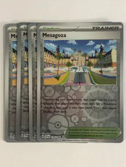 Pokemon TCG Scarlet & Violet 4x Playset Reverse Holographic Mesagoza 178/198 NM - Image 1