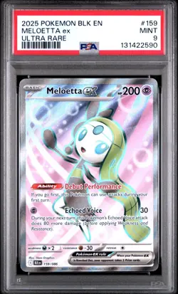 2025 Pokemon SV: BLK EN-Black Bolt #159/086 MELOETTA PSA 9 - 131422590 - Image 1