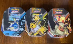 Pokemon Eevee Evolutions Tin Bundle - Flareon V, Vaporeon V, Jolteon V - Sealed 820650809057 - Image 1
