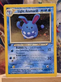 Pokemon Neo Destiny Light Azumarill 1st Edition 13/105 Holo Rare 🥏Edge Swirl🥏 - Image 1