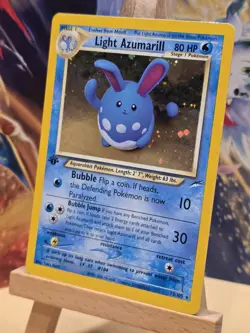 Pokemon Neo Destiny Light Azumarill 1st Edition 13/105 Holo Rare 🥏Edge Swirl🥏 - Image 2