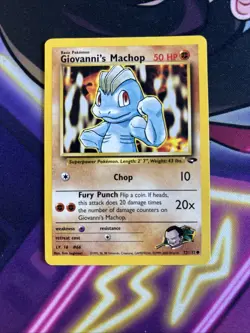 Giovanni's Machop 72/132 Gym Challenge Pokemon NM - Image 1