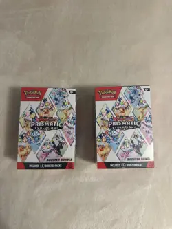 (2) Pokemon TCG Scarlet & Violet Prismatic Evolutions Booster Bundle 6 Packs - Image 1