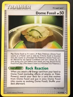 Carte Pokemon DOME FOSSIL HP50 92/99 Commune Platine ARCEUS English NEUF - Image 1