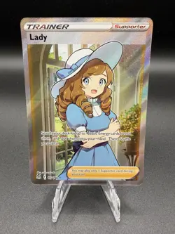 TCG Pokemon Lady 193/196 Lost Origin Sword & Shield FULL ART TRAINER, NM - Image 1