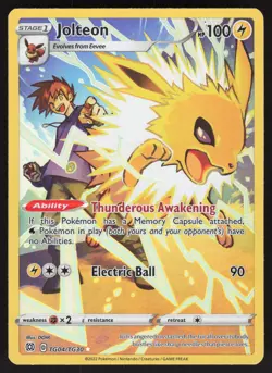 Jolteon TG04/TG30 Ultra Rare Pokemon TCG Brilliant Stars Trainer Gallery NM - Image 1