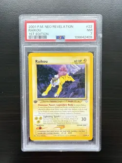 Pokemon TCG Raikou Neo Revelation 22/64 Regular 1st Edition 2001 Rare PSA 7 NM - Image 1