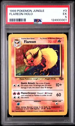 1999 POKEMON JUNGLE #3 FLAREON-HOLO PSA 5 - Image 1