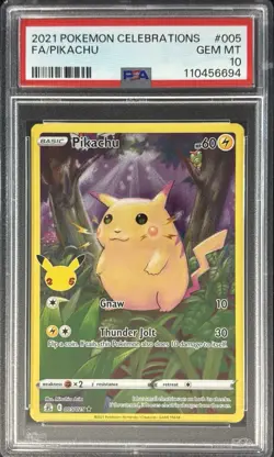 2021 Pokemon Celebrations Pikachu Holo 005/025 PSA 10 Gem Mint - Image 1