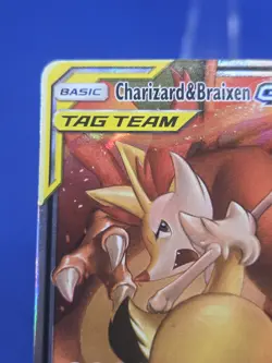 Pokemon Sun & Moon Cosmic Eclipse Charizard & Braixen GX Tag Team 22/236 DMG - Image 3