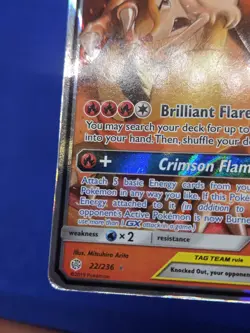 Pokemon Sun & Moon Cosmic Eclipse Charizard & Braixen GX Tag Team 22/236 DMG - Image 5
