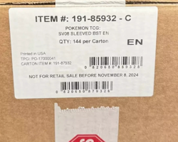 Pokemon SV08 Surging Sparks Factory Sealed Sleeved booster 144 Pack Case - Image 1