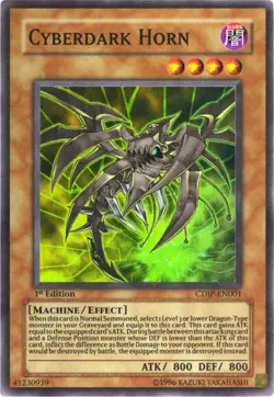 Yugioh! LP Cyberdark Horn - CDIP-EN001 - Super Rare - 1st Edition Lightly Played - Image 1