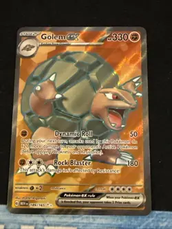 Pokemon Golem EX TCG Full Art Holo Rare Card 189/165 Scarlet & Violet 151 - Image 1