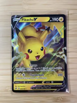 Pokemon Card - Pikachu V (Ultra Rare) - 43/185 - Near Mint - Vivid Voltage - Image 1