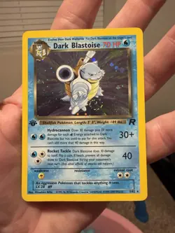 Pokemon Dark Blastoise Holo Rare TCG Card 3/82 LP/NM condition W/swirl - Image 1