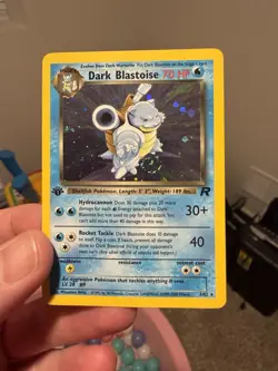 Pokemon Dark Blastoise Holo Rare TCG Card 3/82 LP/NM condition W/swirl - Image 3