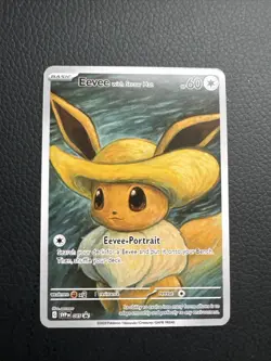 Eevee with Straw Hat Pokemon x Van Gogh Black Star Promo ACG Art Card - NM - Image 1