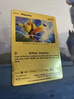 PIKACHU - Pokemon Metal Gold **Fan Art Card** - Image 1