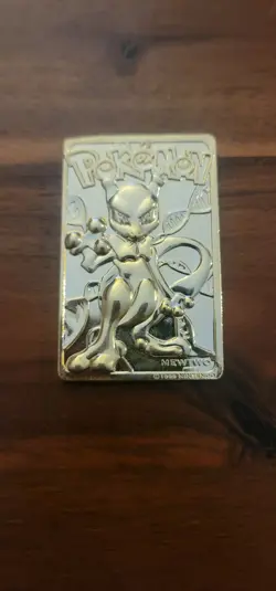 Mewtwo - Pokemon 23k Gold Plated Trading Card Burger King Promo 1999 Nintendo - Image 1