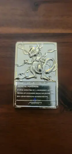 Mewtwo - Pokemon 23k Gold Plated Trading Card Burger King Promo 1999 Nintendo - Image 2