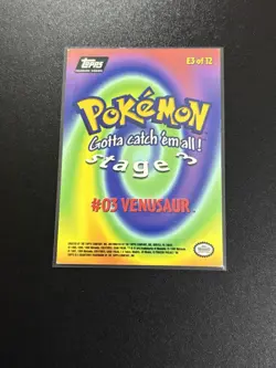 Venusaur Topps E3 Of 12 #3 NM Holo Foil 1999 Tv Animation Edition Pokemon Card - Image 3