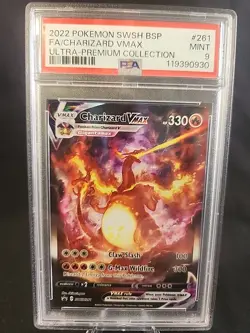 PSA 9 MINT Charizard VMAX SWSH261 Black Star Promo Full Art Pokemon Card 261 - Image 1