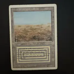 Magic the Gathering Scrubland Revised Edition Dual Land Heavily Played - Image 1