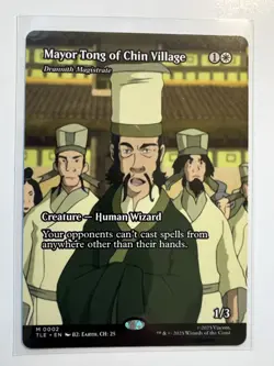 Magic The Gathering MTG Avatar Mayor Tong of Chin Village Borderless Eternal - Image 1